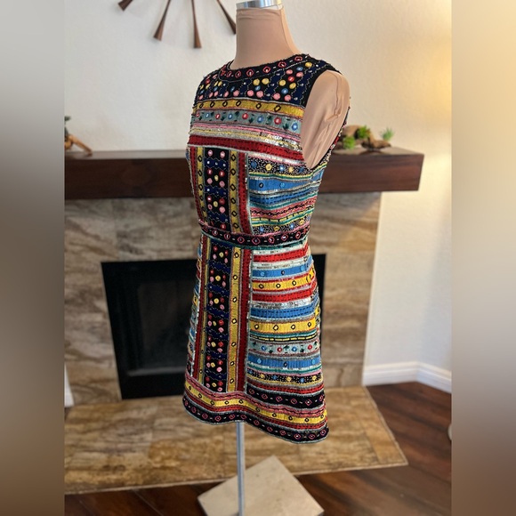 ALICE + OLIVIA Embroidered Embellished Dress - Picture 5 of 10